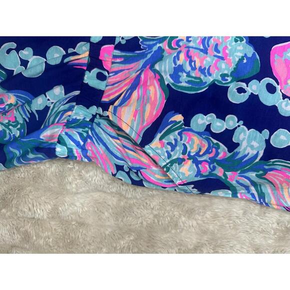 Lilly Pulitzer casual blue/multicolored fish Mini Melba jumpsuit Size XL (12-14) - Picture 4 of 9